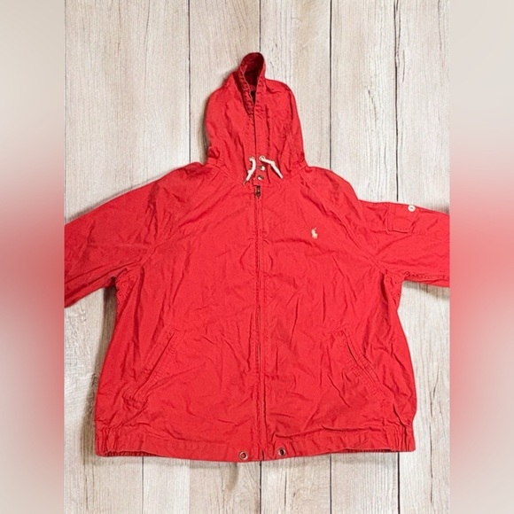 Polo Ralph Lauren Other - 🔥$168🔥Polo Ralph Lauren Men’s Red Hooded Full Zip Cotton Poplin Jacket Size XL